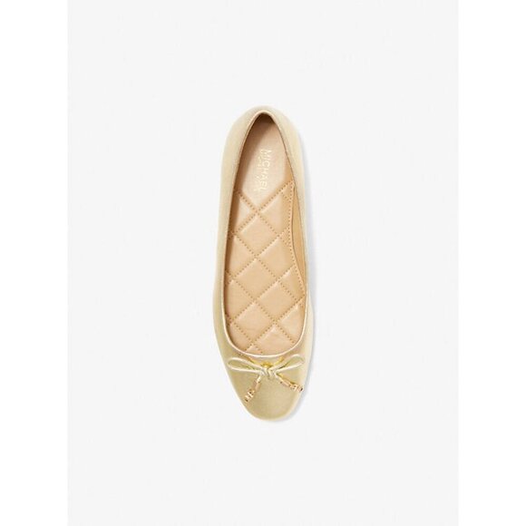 Michael Michael Kors Ballet Flat Womens Size 8 Nori Pale Gold Leather Slip On - Picture 3 of 6